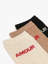 Chaussettes Pieces Multicolore socks women 17148222-vue-porte