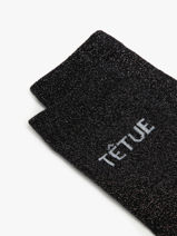 Chaussettes Pieces Noir socks women 17162499-vue-porte
