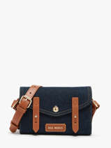 Cross Body Tas Le Mini Indispensable Denim Brut Paul marius Blauw denim brut MINIDEB