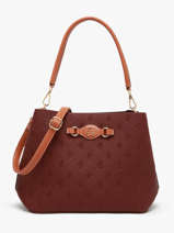 Sac Port paule Embossed Lulu castagnette Violet embossed YOUSRA