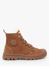Bottines En Cuir Palladium Marron women 95982291