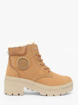 Bottines  Talon En Cuir Palladium Marron women 99527254