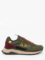 Sneakers En Cuir Sun68 Vert men Z4513074