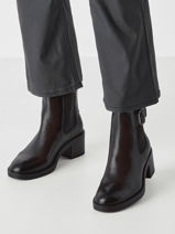 Enkellaarsjes Met Hak Uit Leder Tamaris Bruin accessoires 45-vue-porte