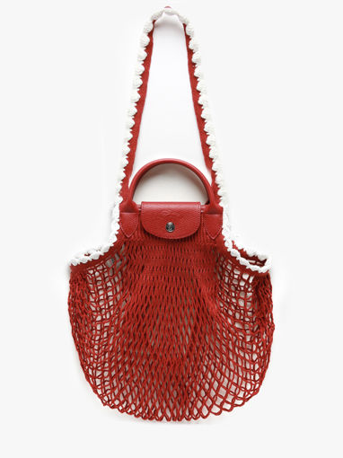 Longchamp Le pliage filet crochet Besace Rouge