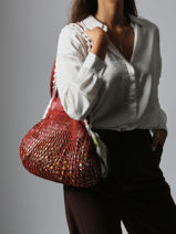 Longchamp Le pliage filet crochet Besace Rouge-vue-porte