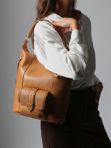 Sac Port� �paule Premier Flirt Cuir Lancel Marron premier flirt A13789-vue-porte
