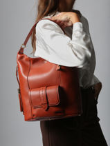 Sac Port paule Premier Flirt Cuir Lancel Rouge premier flirt A13789-vue-porte