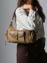 Sac Port paule Premium Cuir Gerard darel Beige premium DCS78400-vue-porte