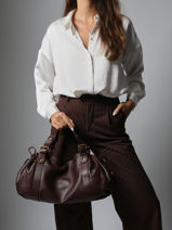 Sac Port� �paule Icone Cuir Gerard darel Marron icone DCS01410-vue-porte