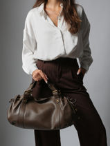 Sac Port paule Icone Cuir Gerard darel Marron icone DCS01410-vue-porte