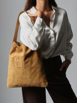 Sac Port paule Folk Lady Cuir Gerard darel Jaune folk lady DCS72407-vue-porte
