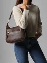 Sac Port paule Zip Lulu castagnette Bleu zip ZAHED-vue-porte