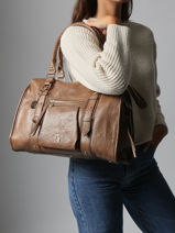 Sac Port paule Bride Lulu castagnette Marron bride ZAVIER-vue-porte