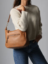 Sac Port paule Zip Lulu castagnette Marron zip ZAHED-vue-porte
