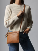 Sac Bandouli�re Zip Lulu castagnette Marron zip ZAHARA-vue-porte