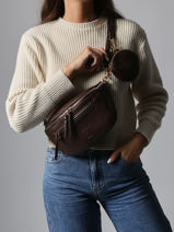 Sac Banane Lulu castagnette Marron zip YSALINE-vue-porte