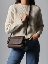 Cross Body Tas Zip Lulu castagnette Bruin zip YRONDE-vue-porte