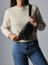 Sac Banane Lulu castagnette Noir zip ZINH-vue-porte
