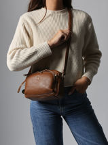 Sac Bandoulire Zip Lulu castagnette Marron zip ZITA-vue-porte
