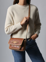 Sac Bandoulire Embossed Lulu castagnette Marron embossed ZAIDOU-vue-porte