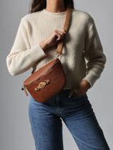 Sac Banane Lulu castagnette Marron embossed YUTH-vue-porte