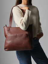 Schoudertas Soft Lulu castagnette Bruin soft ZACARI-vue-porte