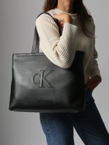 Sac Port paule Sculpted Calvin klein jeans Noir sculpted 4K3070G-vue-porte