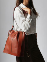 Cross Body Tas Elles Leder Lancel Rood elles A13980-vue-porte