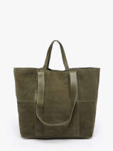 Schoudertas Jasmin Leder Pieces Groen jasmin 17160092