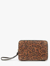 Portefeuille Leder Paul marius Zwart leopard ALICELEO