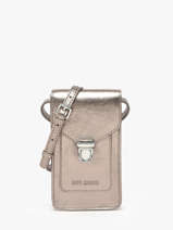 Telefoontas Leder Paul marius Grijs vintage TELEPHON