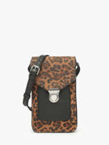 Sac Bandoulire Leopard Cuir Paul marius Noir leopard TELEPLEO
