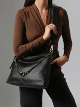 Sac Bandoulire Vintage Cuir Mila louise Noir vintage 3822C-vue-porte
