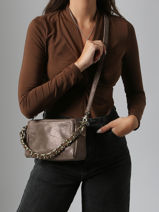 Cross Body Tas Vintage Leder Mila louise Bruin vintage 23673X-vue-porte