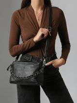 Sac Bandoulire Vintage Cuir Mila louise Noir vintage 23673LC-vue-porte