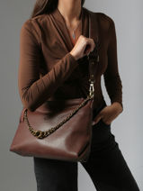 Cross Body Tas Vintage Leder Mila louise Beige vintage 3822C-vue-porte