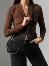 Sac Bandoulire Vintage Cuir Mila louise Noir vintage 23673KRC-vue-porte