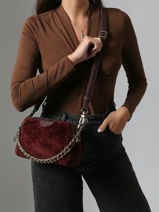 Sac Bandoulire Vintage Cuir Mila louise Rouge vintage 23673FUC-vue-porte