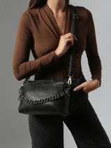 Sac Bandoulire Vintage Cuir Mila louise Noir vintage 23673LE-vue-porte