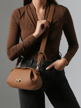 Sac Bandoulire Nymphea Cuir Nathan baume Marron nymphea 2-vue-porte