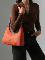 Sac Port paule Manaus Cuir Nathan baume Orange brasil 2-vue-porte