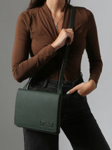Sac Bandoulire Brugge Cuir Nathan baume Vert n city 2-vue-porte