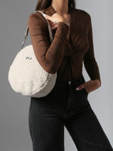 Sac Port paule Anna Winter Mouton Et Cuir Nathan baume Beige nathan S-vue-porte