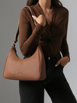 Sac Port paule Manaus Cuir Nathan baume Marron brasil 2-vue-porte