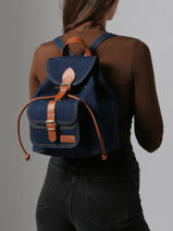 Sac  Dos Le Baroudeur Denim Brut Paul marius Bleu denim brut BAROUDEB-vue-porte