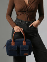 Sac Bandoulire Le Dandy S Denim Brut Paul marius Bleu denim brut DANDSDEB-vue-porte