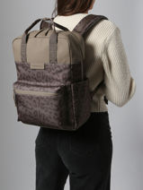 Sac  Dos 1 Compartiment + Pc 15" Kapten and son Marron leo BERGENPL-vue-porte