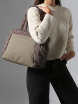 Sac Port paule A4 Leo Kapten and son Marron leo L-vue-porte