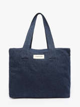 Le Sac Port paule A4 Clestins Coton Recycl Rivedroite Bleu timeless CELESTIM